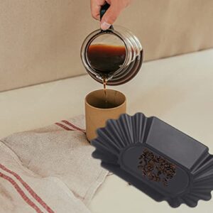 HEMOTON Coffee Tray Coffee Beans Tray Coffee Cupping Sample Tray Scooper Beans Sample Display Tray for Weighing and Filling Coffee Beans Black Oval Tray