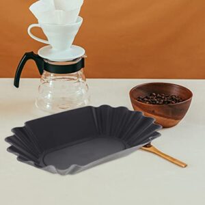 HEMOTON Coffee Tray Coffee Beans Tray Coffee Cupping Sample Tray Scooper Beans Sample Display Tray for Weighing and Filling Coffee Beans Black Oval Tray