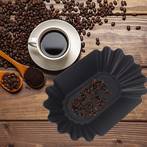 HEMOTON Coffee Tray Coffee Beans Tray Coffee Cupping Sample Tray Scooper Beans Sample Display Tray for Weighing and Filling Coffee Beans Black Oval Tray