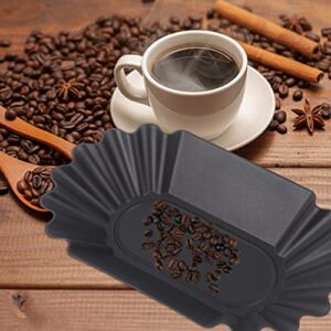 HEMOTON Coffee Tray Coffee Beans Tray Coffee Cupping Sample Tray Scooper Beans Sample Display Tray for Weighing and Filling Coffee Beans Black Oval Tray