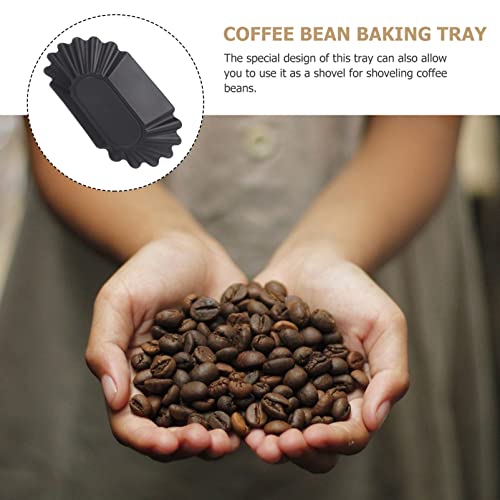 HEMOTON Coffee Tray Coffee Beans Tray Coffee Cupping Sample Tray Scooper Beans Sample Display Tray for Weighing and Filling Coffee Beans Black Oval Tray