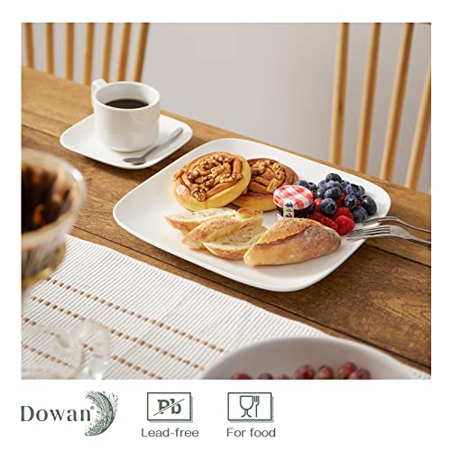 DOWAN 14.5" Rectangular Plates Set of 4 & 10.6" Square Dinner Plates Set of 6