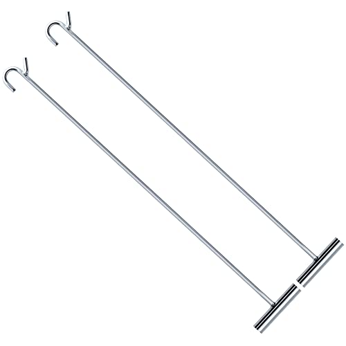 AUTOAlkins Heavy Duty 5th Wheel Pin Puller, 2 Pack 32" Solid Steel Chrome Plated Fifth Wheel Puller Hook