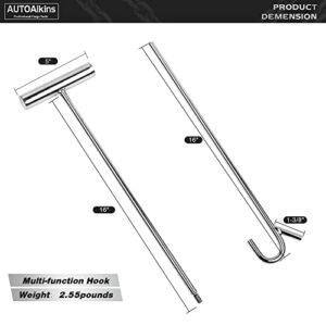 AUTOAlkins Heavy Duty 5th Wheel Pin Puller, 2 Pack 32" Solid Steel Chrome Plated Fifth Wheel Puller Hook