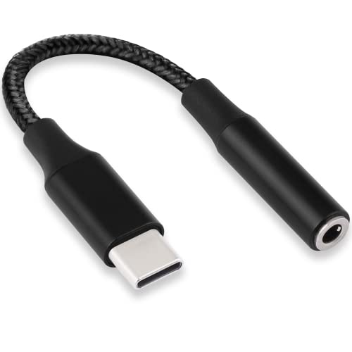 Gimane USB C to 3.5mm Female Headphone Jack Adapter,USB Type C to Aux Audio Dongle Cable Converter for Pixel 6 5 4,Samsung Galaxy S22 S21 S20 + Ultra Plus Note 20 10-Black