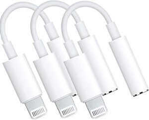 [apple mfi certified] 2pack iphone 13 headphone jack adapter, lightning to 3.5mm aux audio jack adapter dongle cable stereo earphone connector converter for iphone 12/11/xr/x/8/7/se call+music control