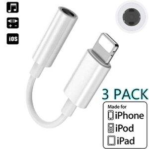 [Apple MFi Certified] 2Pack iPhone 13 Headphone Jack Adapter, Lightning to 3.5mm Aux Audio Jack Adapter Dongle Cable Stereo Earphone Connector Converter for iPhone 12/11/XR/X/8/7/SE Call+Music Control