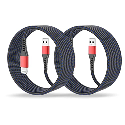 Long iPhone Charger Cord 10ft,Apple Certified 2-Pack Lightning Cable 10 ft USB Apple Charging Cord for iPhone 14/13/12/11/11Pro/11Max/ X/XS/XR/XS Max/8/7/6/5S/SE/iPad Mini Air/Red