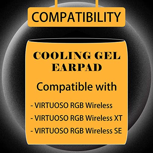 Virtuoso XT Cooling Gel Earpads Replacement for Virtuoso XT Headset - Thicker Memory Foam/Breathable Fabric (Hybrid Ice Silk Fabric Cooling Gel)