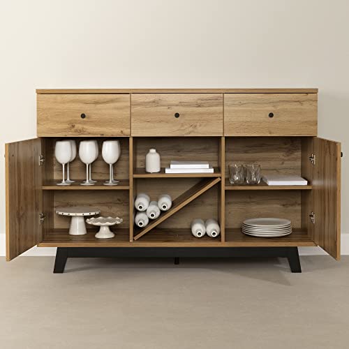 South Shore Bellami Buffet with Wine Storage, Nordik Oak