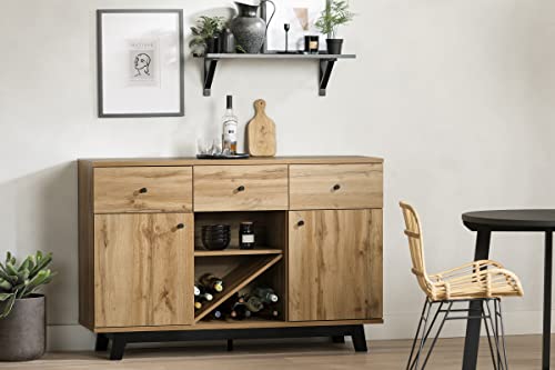 South Shore Bellami Buffet with Wine Storage, Nordik Oak