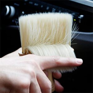 High Density Ultra Soft Detail Brush with Cleaning Sponge Set, Premium Natural Fiber Car Interior Brush Detailing Brush Set for Cleaning Interior, Dashboard, Engines and Deep Cleaning Keyboard (A+B)