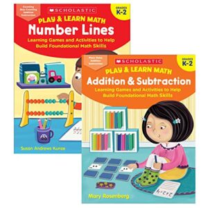 scholastic teacher resources play & learn math reproducible workbooks, grade 2-4 bundle
