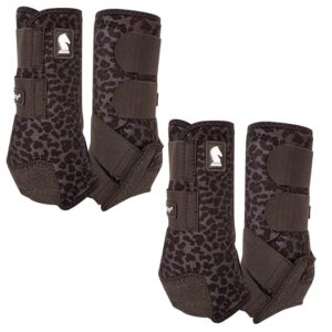 coolhorse classic equine legacy2 4-pack protective boots- black leopard (medium)