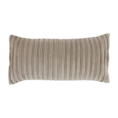 Mud Pie Taupe Velvet Pillows, 11" x 22", Lumbar 78 Count