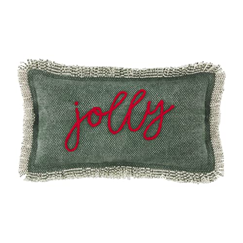 Mud Pie Mini Christmas Pillow, 12"x 6", Jolly 118 Count