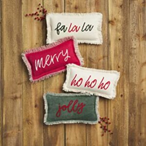 Mud Pie Mini Christmas Pillow, 12"x 6", Jolly 118 Count