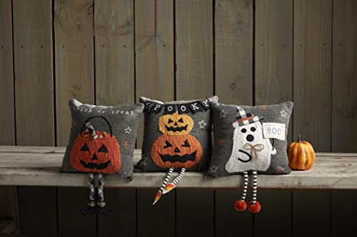 Mud Pie Halloween Dangle Leg Pillow, 1 Count (Pack of 1), Ghost