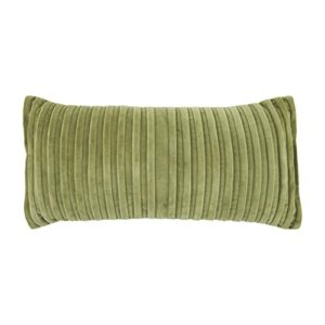 mud pie green velvet pillow, 22" x 11", lumbar 137 count