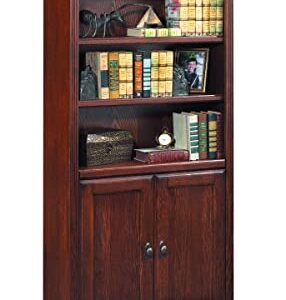 Martin Furniture Huntington Oxford Wood Bookcase with Doors, Storage Cabinet, Office Shelves, Brown (HO3072D/B)