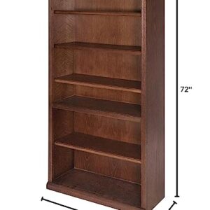 Martin Furniture Huntington Oxford 72" Wood Bookcase, Storage Cabinet, Office Shelves, Brown (HO3672/B)