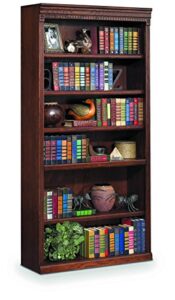 martin furniture huntington oxford 72" wood bookcase, storage cabinet, office shelves, brown (ho3672/b)