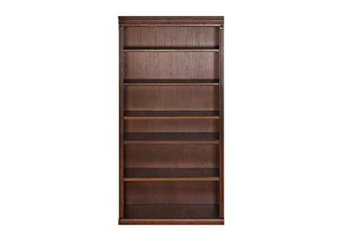 Martin Furniture Huntington Oxford 72" Wood Bookcase, Storage Cabinet, Office Shelves, Brown (HO3672/B)