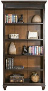 martin furniture hartford open wood bookcase, storage cabinet, office shelves, brown (imhf4078)