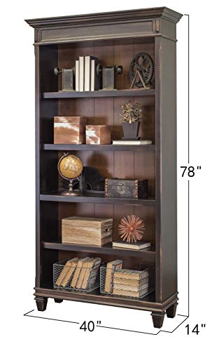 Martin Furniture Hartford Open Wood Bookcase, Storage Cabinet, Office Shelves, Brown (IMHF4078)