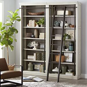 Martin Furniture Fully Assembled 8' Tall Bookcase Wall with Ladder Aged Chateau White (IMTE4094WKIT2PC)