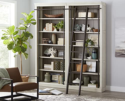 Martin Furniture Fully Assembled 8' Tall Bookcase Wall with Ladder Aged Chateau White (IMTE4094WKIT2PC)