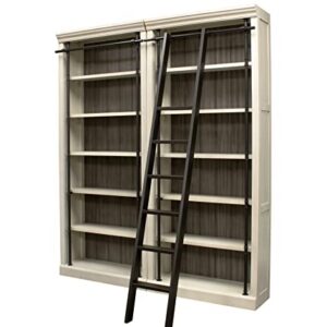 Martin Furniture Fully Assembled 8' Tall Bookcase Wall with Ladder Aged Chateau White (IMTE4094WKIT2PC)