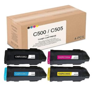 versalink c500 / c505 high capacity toner cartridge(106r03862 106r03863 106r03864 106r03865) 4-color set compatible replacement for xerox versalink c500 c505 c500n c505n c500dn c505dn printer