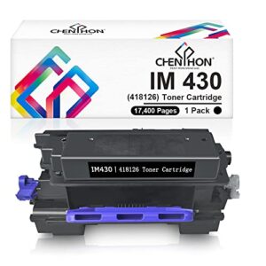 chenphon compatible im430 toner for ricoh 418126 (17,400 pages) black high capacity toner replacement for ricoh savin and lanier im 430f p 502 printer (black 1-pack)