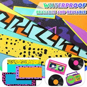 65 Pcs 80s Back to School Classroom School Supplies Welcome Mini Bulletin Board Vinyl Record Cut-Outs Music Note Cutouts and Classroom Decoration for Party Display Label Name Tag Invitation