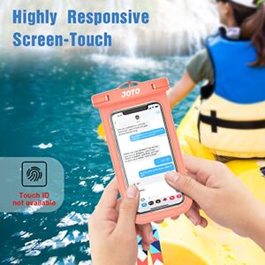 JOTO Waterproof Phone Pouch IPX8 Universal Waterproof Case Dry Bag Phone Protector for iPhone 14 13 12 11 Pro Max Plus XS XR X 8 Galaxy S23 S22 S21 S20 Pixel Up to 7" -2 Pack, Blue/Orange