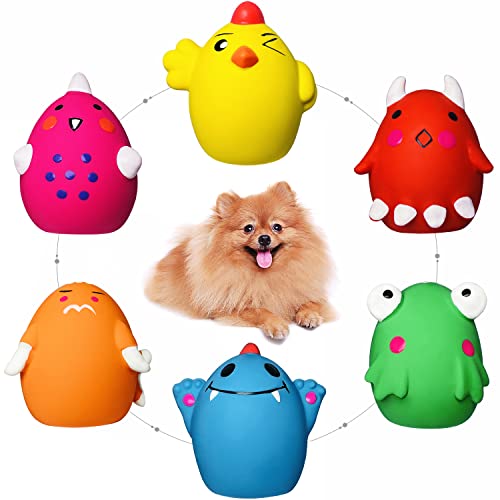 HOLYSTEED Squeaky Dog Toys for Small Dogs and Medium Breeds, Puppy Small Dog Toys Squeaky Dog Balls 6pcs