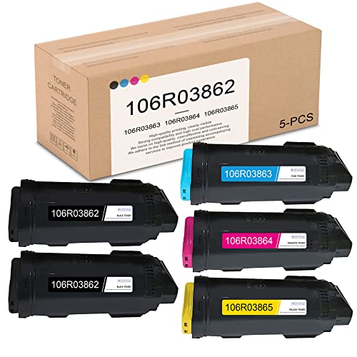 5 Pack 106R03862 106R03863 106R03864 106R03865 HONGHEINK Compatible High Capacity Toner Cartridge 4-Color Set Replacement for Xerox VersaLink C500 C505 C500N C505N C500DN C505DN Printers