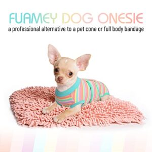 FUAMEY Recovery Suit for Dogs Cats After Surgery,Soft Breathable Pet Bodysuit E-Collar & Cone Alternative Surgical Suit Puppy Wear, Anti Licking Wounds Doggie Onesie for Small Medium and Large Pets