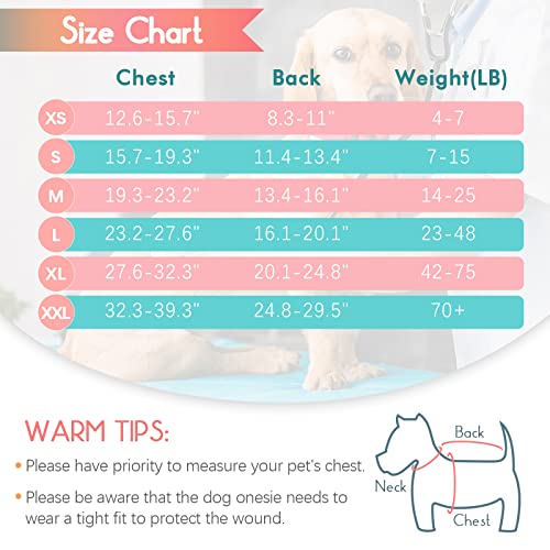 FUAMEY Recovery Suit for Dogs Cats After Surgery,Soft Breathable Pet Bodysuit E-Collar & Cone Alternative Surgical Suit Puppy Wear, Anti Licking Wounds Doggie Onesie for Small Medium and Large Pets