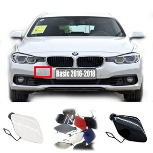 trimla front tow cover for 16-18 bmw 3 series f30 f31 lci sedan wagon fit 320i 325d 328i 330d 330e 330i 340i 2016 2017 2018 bumper hook eye towing cap 51117396837 (white)