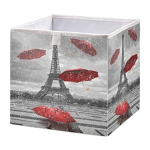 keepreal eiffel tower red umbrella basket bin large storage basket toy basket cube storage basket clothes basket decorative basket for home office