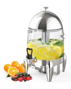 beverage dispenser 3 gallon hot and cold plastic drink dispenser with spigot lemonade tea water coffee chafer urn with ice core, for parties buffet catering hot & cold drinks (pc transparent)