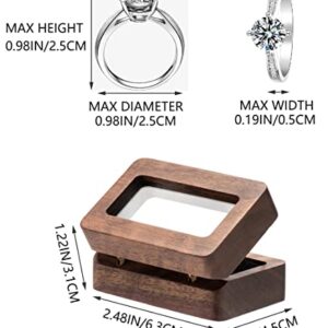 COSISO Wooden Wedding Double Ring Box For Proposal Engagement Marriage Birthday Gift Wedding Ceremony (Black Inner)