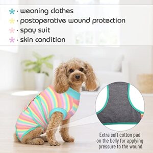 FUAMEY Recovery Suit for Dogs Cats After Surgery,Soft Breathable Pet Bodysuit E-Collar & Cone Alternative Surgical Suit Puppy Wear, Anti Licking Wounds Doggie Onesie for Small Medium and Large Pets