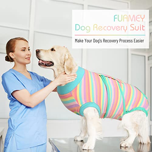 FUAMEY Recovery Suit for Dogs Cats After Surgery,Soft Breathable Pet Bodysuit E-Collar & Cone Alternative Surgical Suit Puppy Wear, Anti Licking Wounds Doggie Onesie for Small Medium and Large Pets