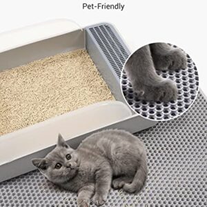 Fostanfly Cat Litter Mat, Large Urine Proof Litter Box Mat, Double Layer Easy Clean Machine Washable Litter Trapping Mat, Waterproof Leakproof Anti-Slip, Scatter Control Kitty Litter Mats for Floor…