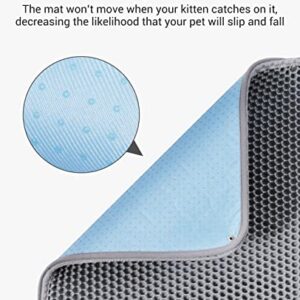 Fostanfly Cat Litter Mat, Large Urine Proof Litter Box Mat, Double Layer Easy Clean Machine Washable Litter Trapping Mat, Waterproof Leakproof Anti-Slip, Scatter Control Kitty Litter Mats for Floor…