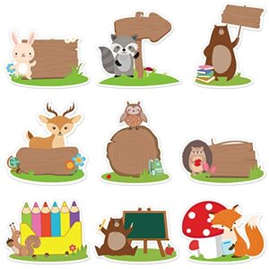 45 pieces woodland animal friends cutout, woodland creatures forest classroom decoration for bulletin board classroom school jungle animals baby shower theme party supplies