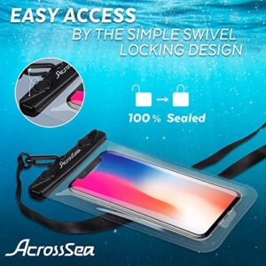 AcrossSea [2 Pack] Waterproof Phone Pouch[Up to 7"], IPX8 Universal Waterproof Dry Bag Underwater Case with Lanyard Compatible with iPhone 14 Pro/13/12/11/XR/X/8, Galaxy S23, Pixel/OnePlus - Clear